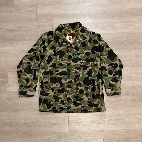 Vintage 90s Columbia Frog Skin Camouflage Gore Tex Hunting Coat - Picture 1 of 5